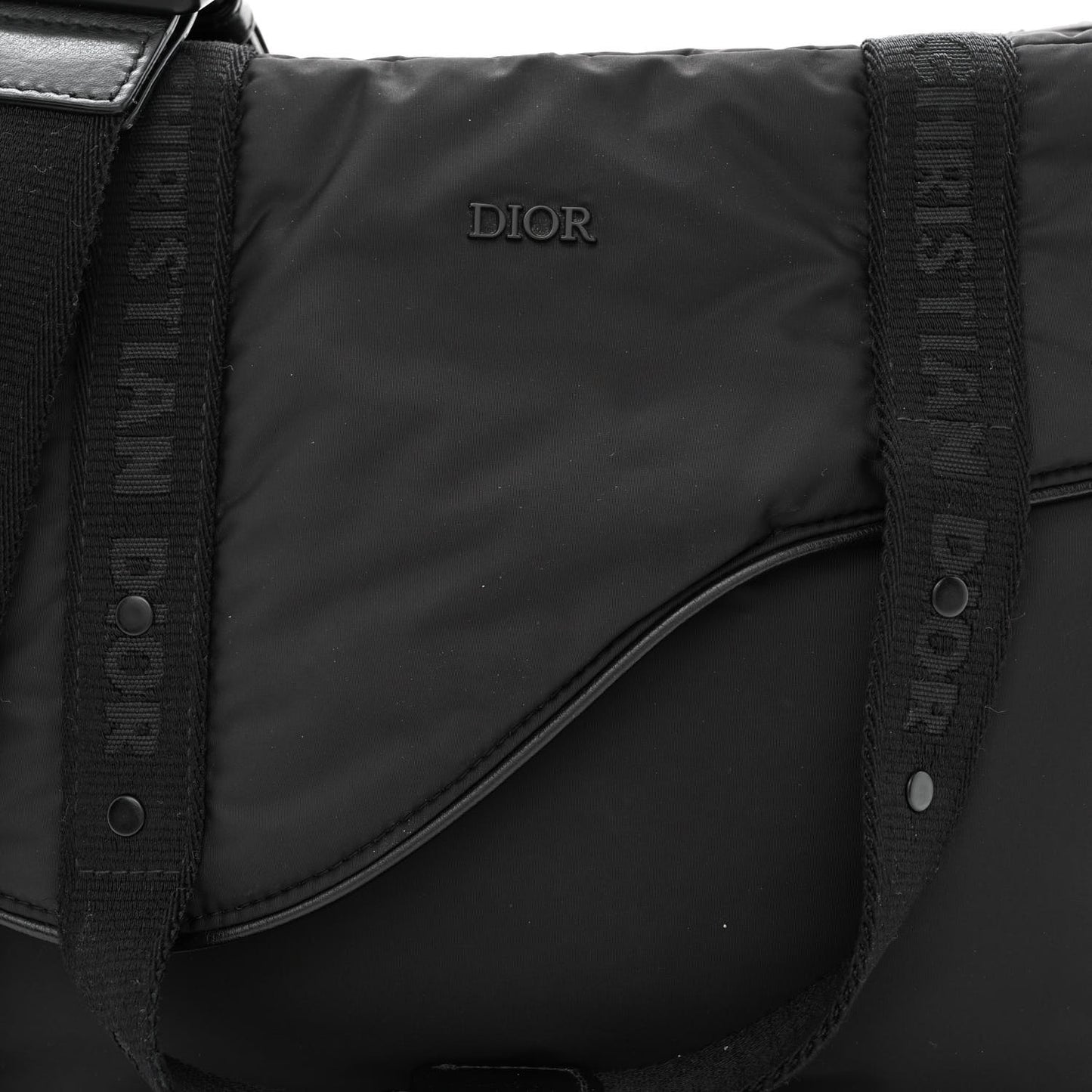HOMME Nylon Saddle Messenger Bag Black
