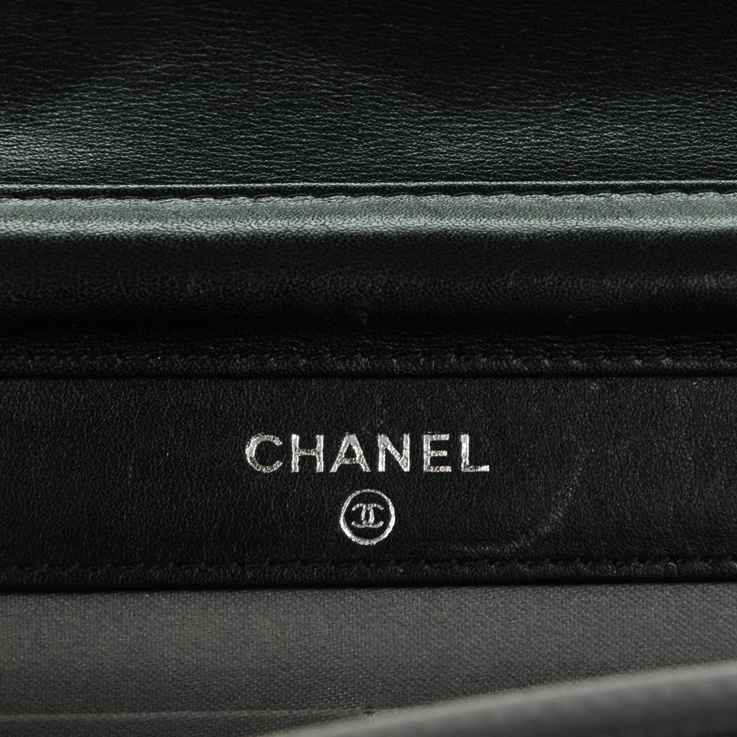 Chanel Lambskin Studded CC Wallet On Chain WOC Black 6 of 13
