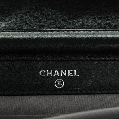 Chanel Lambskin Studded CC Wallet On Chain WOC Black 6 of 13