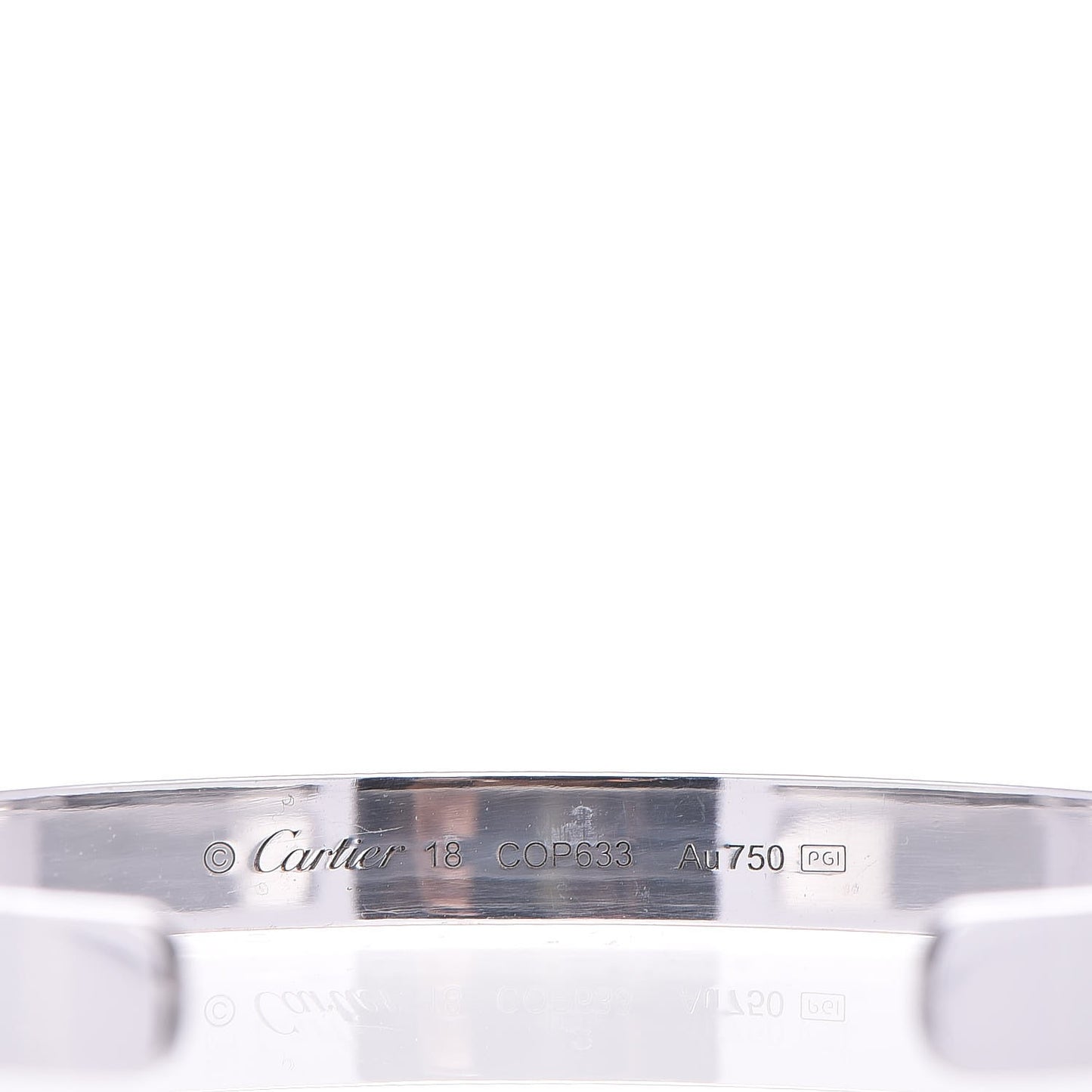 18K White Gold LOVE Cuff Bracelet 18