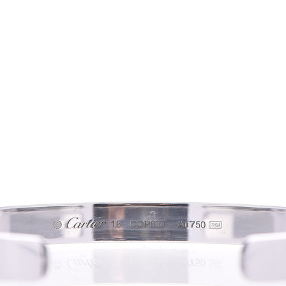 Cartier 18K White Gold LOVE Cuff Bracelet 18 4 of 5