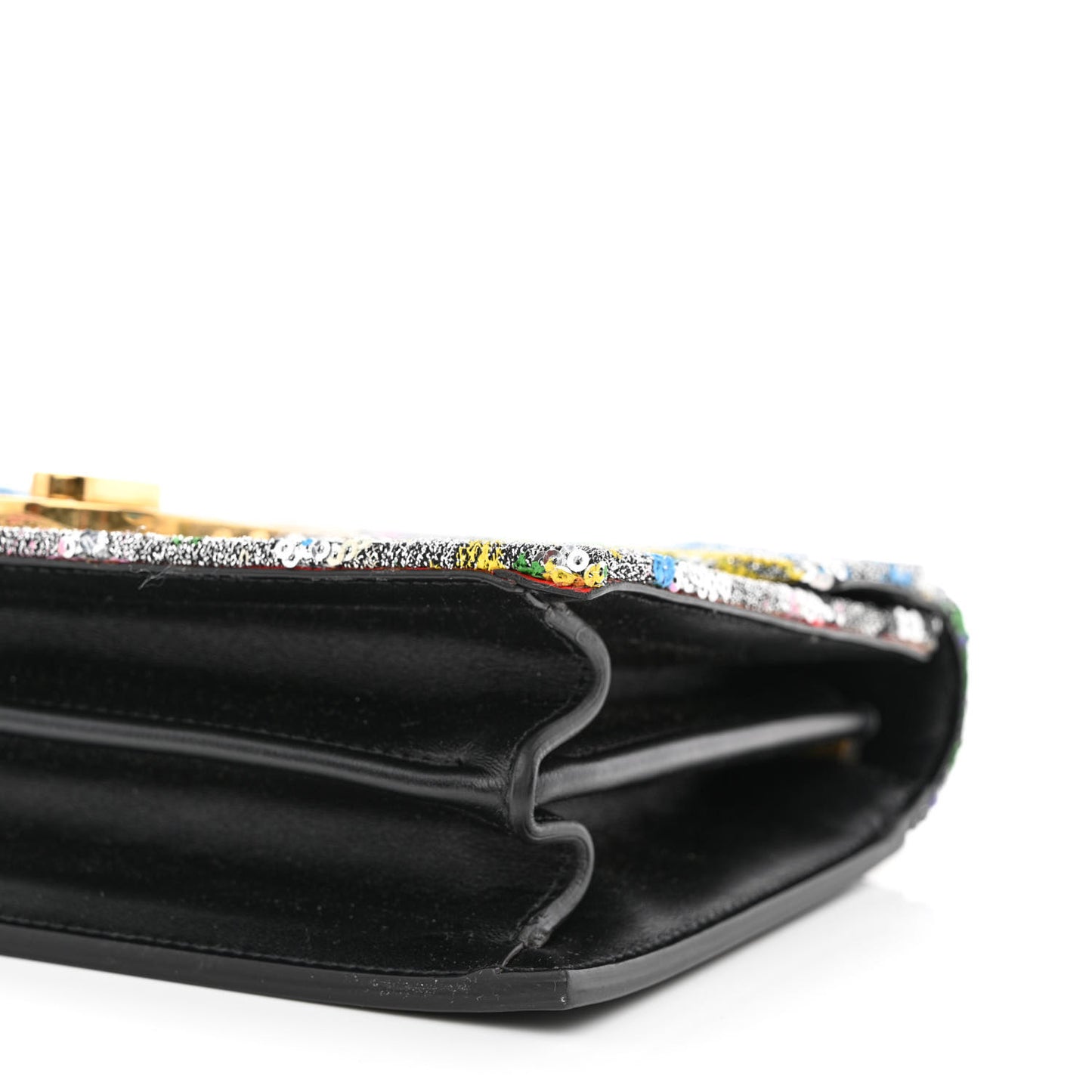 Calfskin Paillette Splash Small Elisa Black Multicolor
