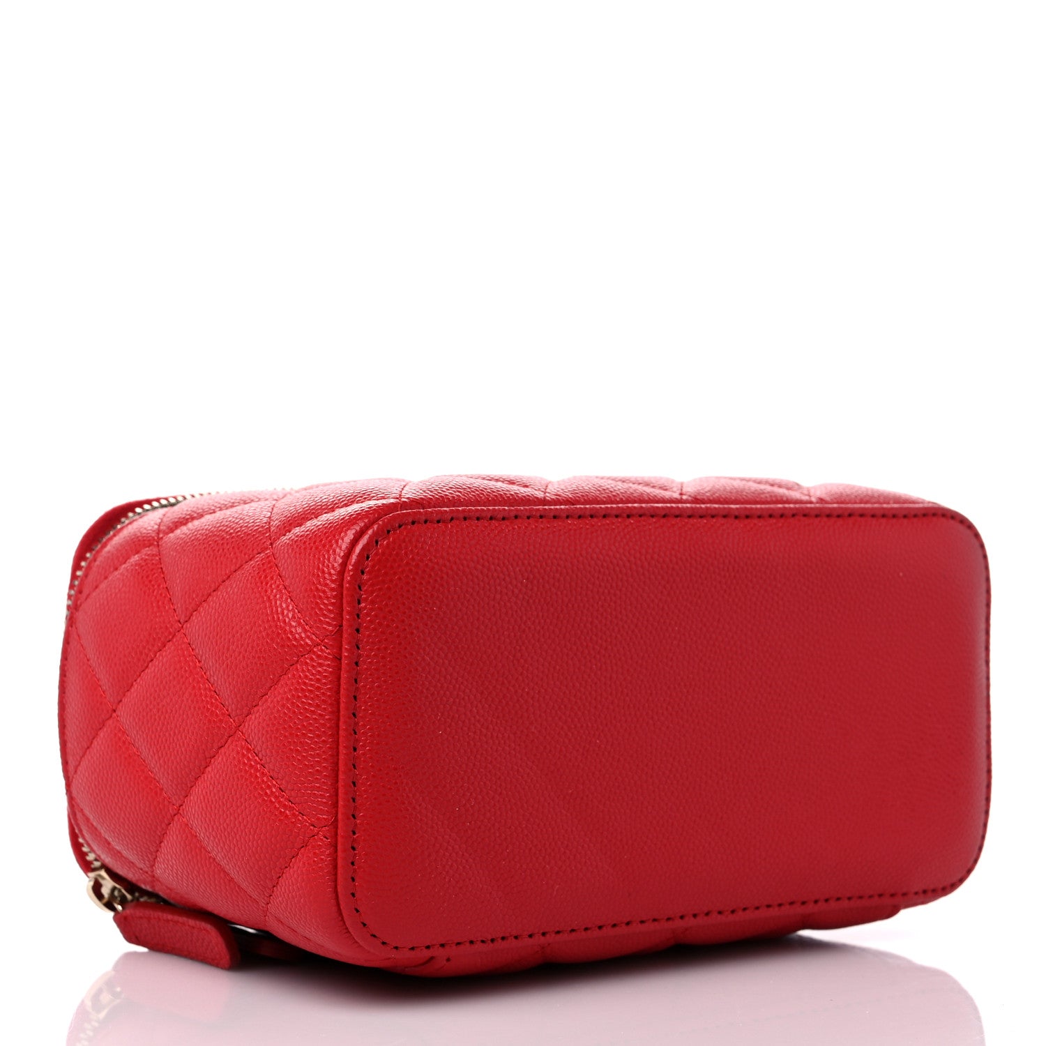 Chanel Caviar Quilted Small Vanity Case With Chain Red 4 of 9