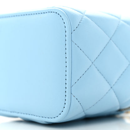 Chanel Lambskin Quilted Pearl Crush Mini Vanity Case With Chain Light Blue 11 of 12