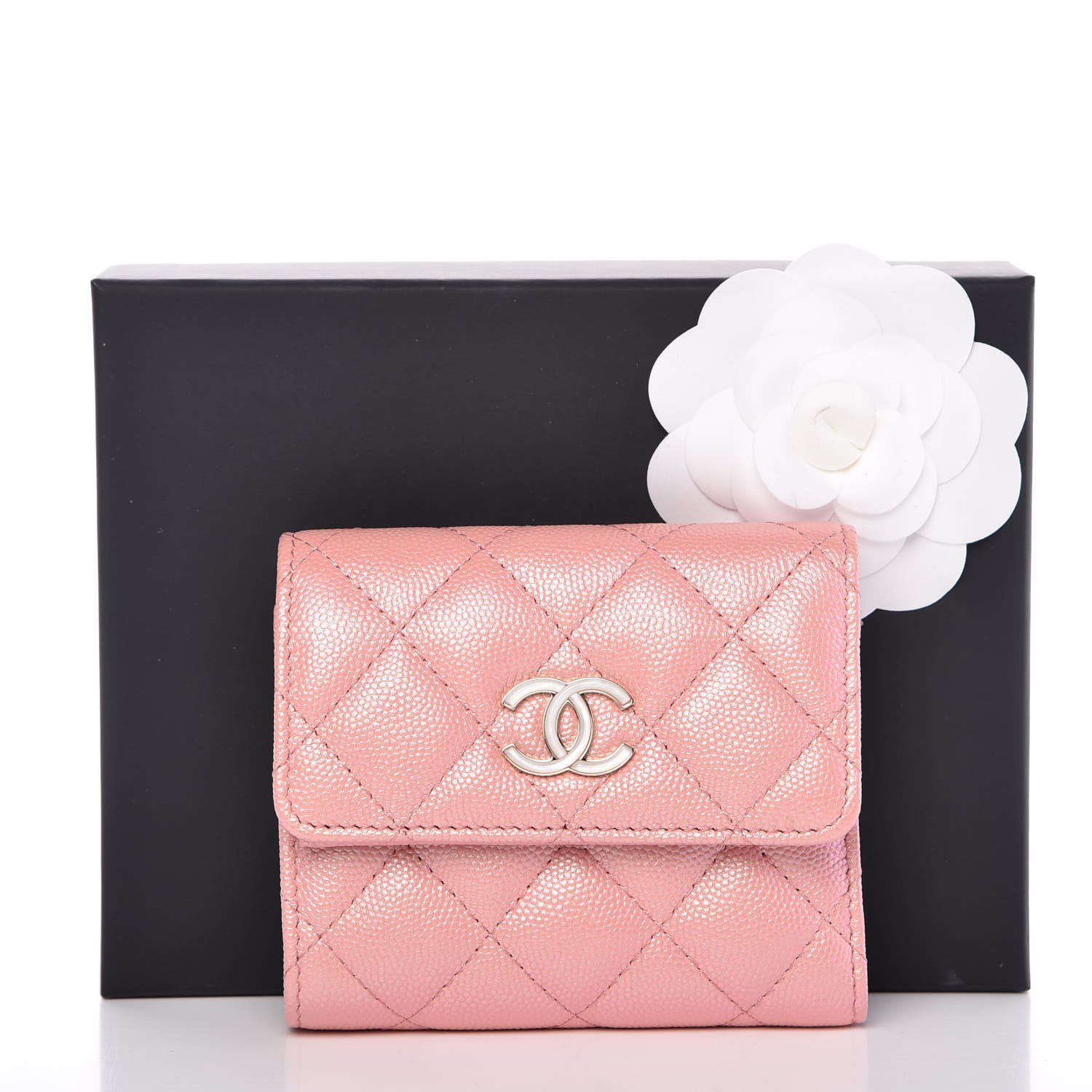 Chanel Iridescent Caviar Quilted Small Flap Wallet Rose Pink 9 of 9