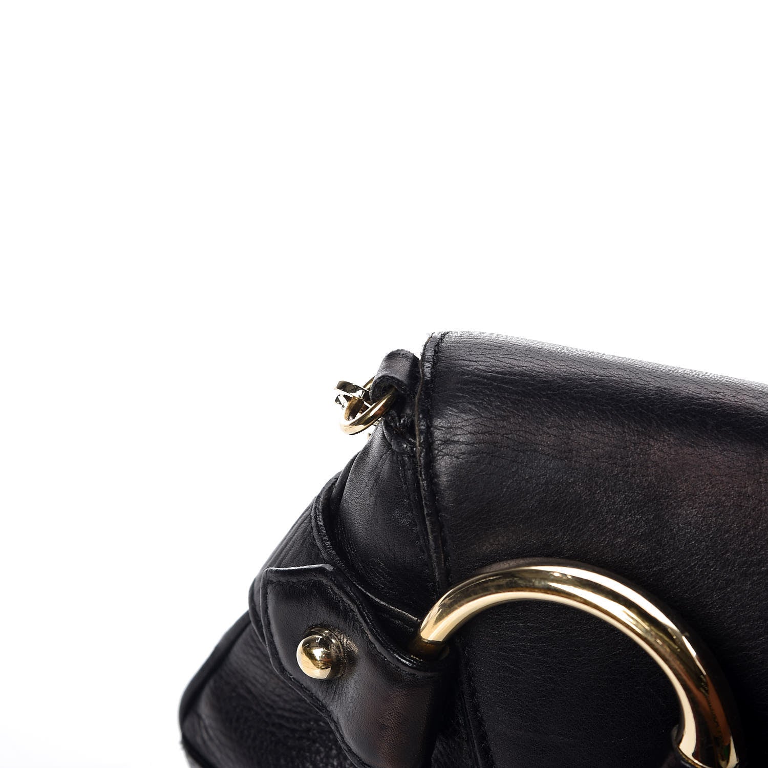 Gucci Calfskin Horsebit Chain Clutch Black 12 of 16