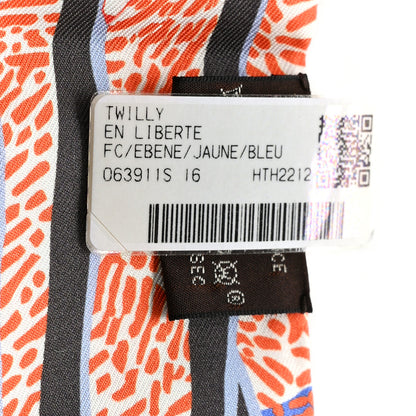 Hermes Silk En Liberte Twilly Ebene Jaune Bleu 4 of 4