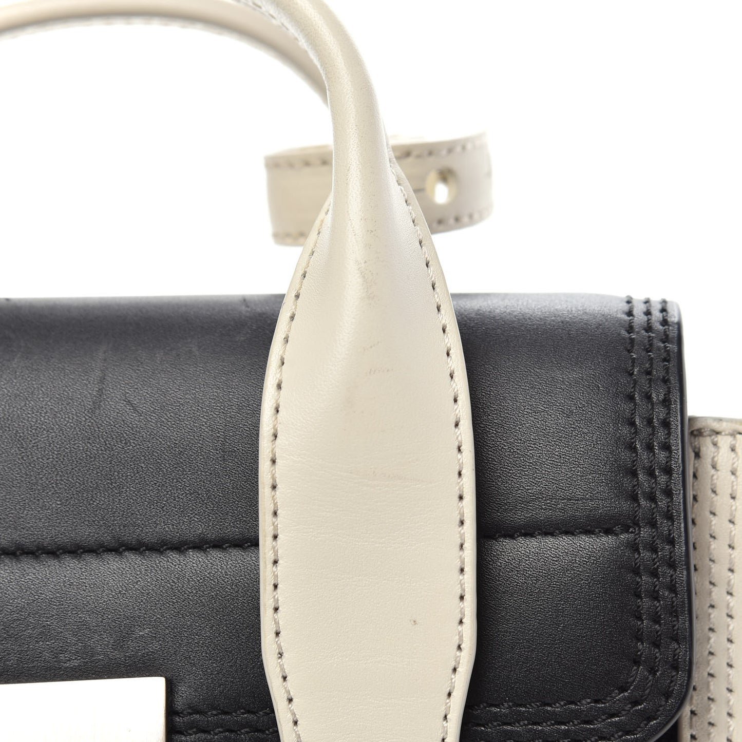 Mini Embroidered Pashli Satchel White Black