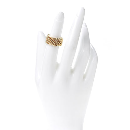Tiffany 18K Yellow Gold Wide Somerset Mesh Ring 50 5.25 2 of 4