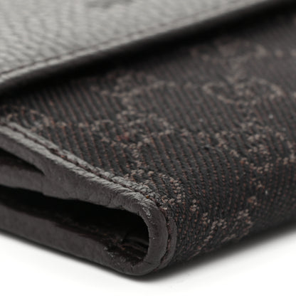Gucci Calfskin Denim Monogram French Flap Wallet Brown 9 of 11