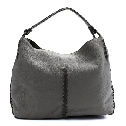 Bottega Veneta Cervo Lavato Deerskin Hobo Dark Cement New Steel 1 of 9