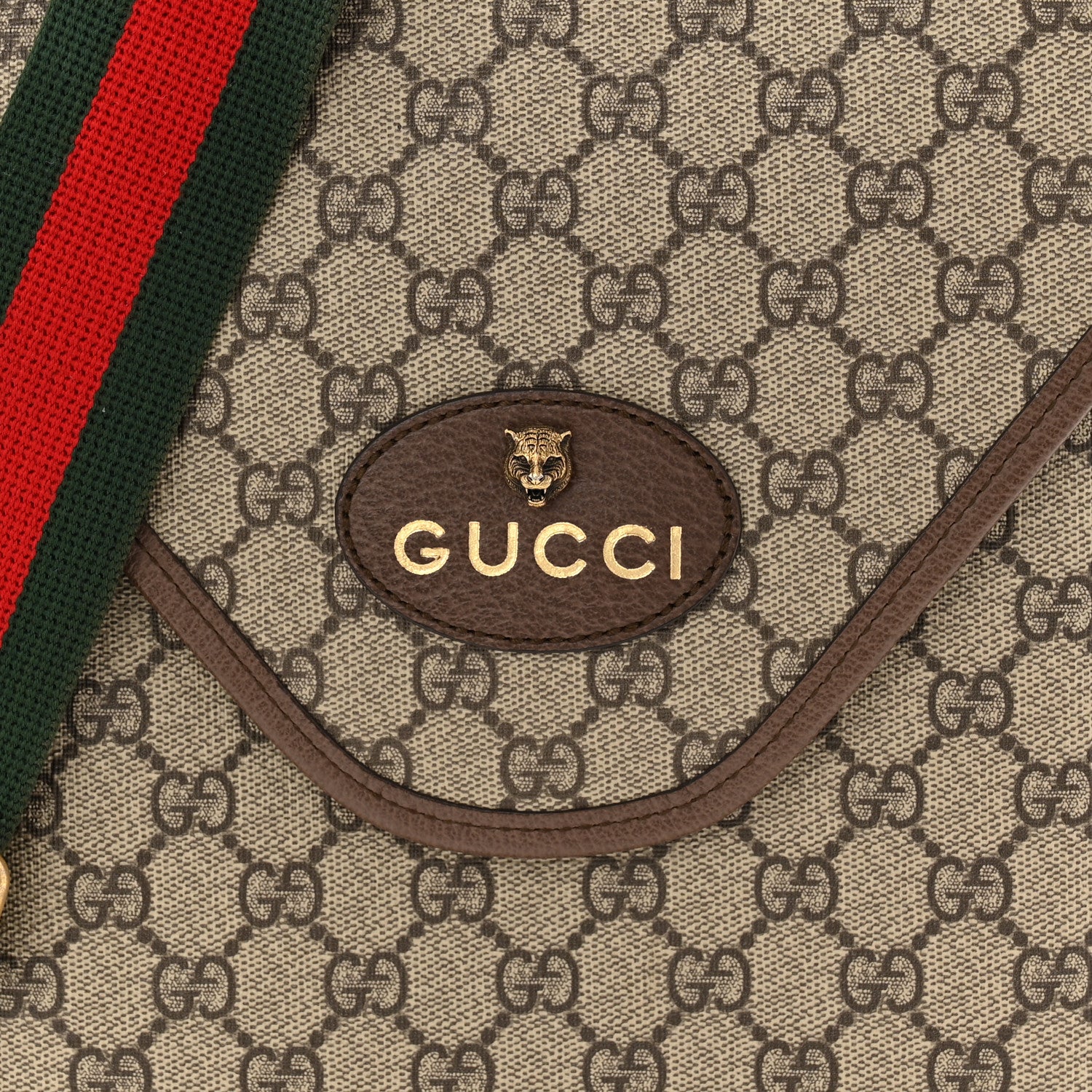 Gucci GG Supreme Monogram Web Medium Neo Vintage Flap Messenger Bag Beige New Acero 7 of 9