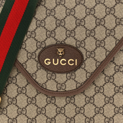 Gucci GG Supreme Monogram Web Medium Neo Vintage Flap Messenger Bag Beige New Acero 7 of 9