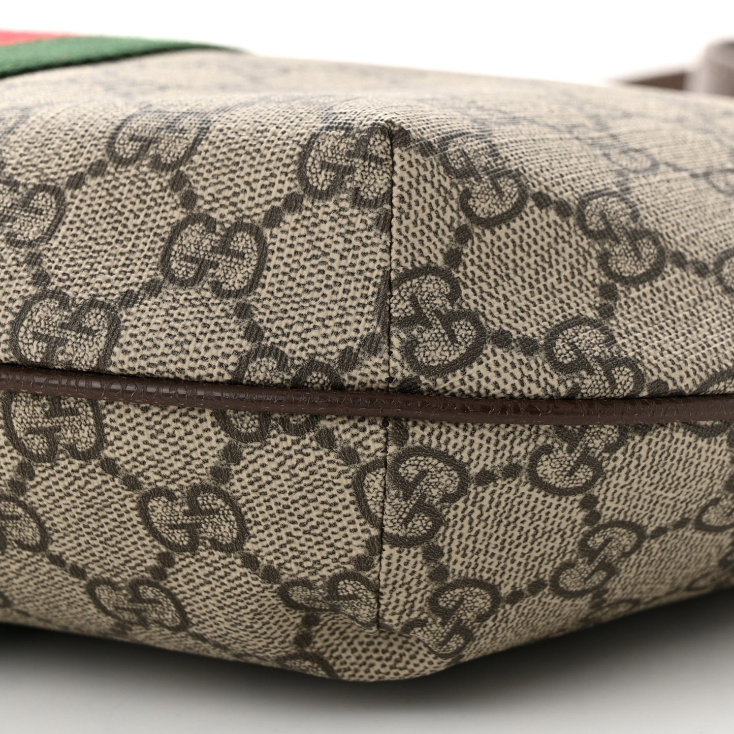 GG Supreme Monogram Web Small Ophidia Half Moon Hobo Brown