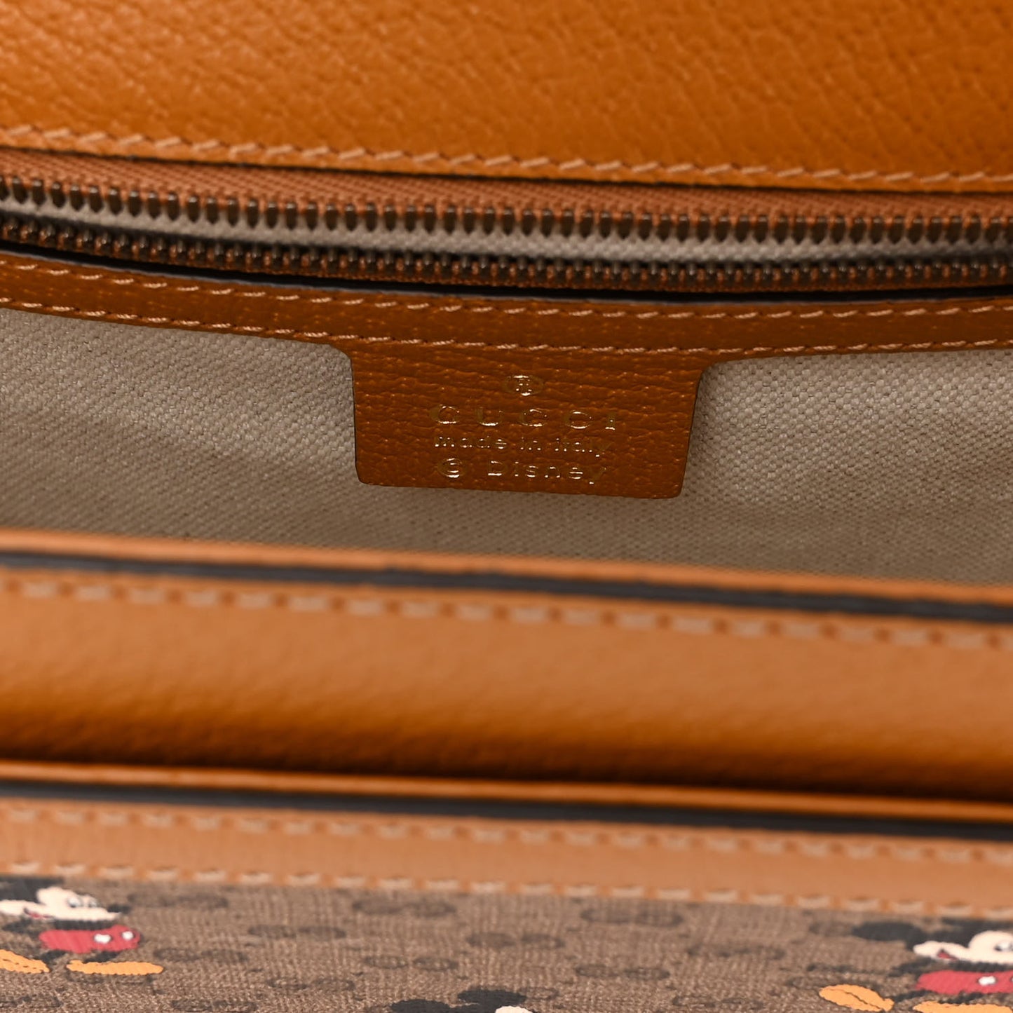 X DISNEY Mini Vintage GG Supreme Monogram Mickey Mouse Small Flap Messenger Bag Beige Vintage Sun Oil