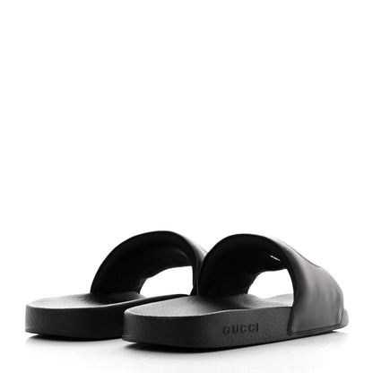 Gucci Nappa Miro Soft Calfskin Interlocking G Mens Slide Sandals 8 Black White 4 of 8