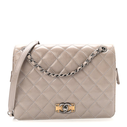 Chanel Glazed Calfskin Quilted Medium Day Trip Flap Grey 1 of 11