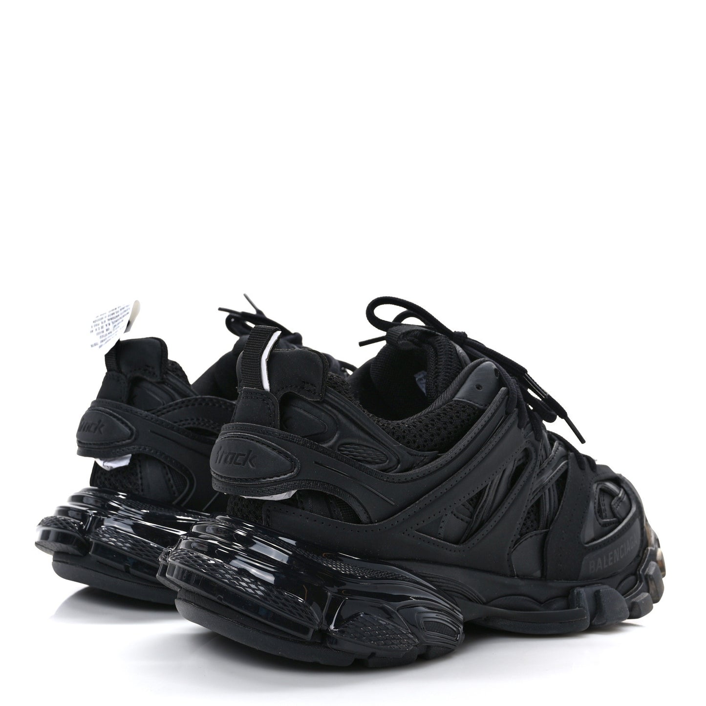 Rubber Mesh Fabric Clear Sole Womens Track Sneakers 38 Black
