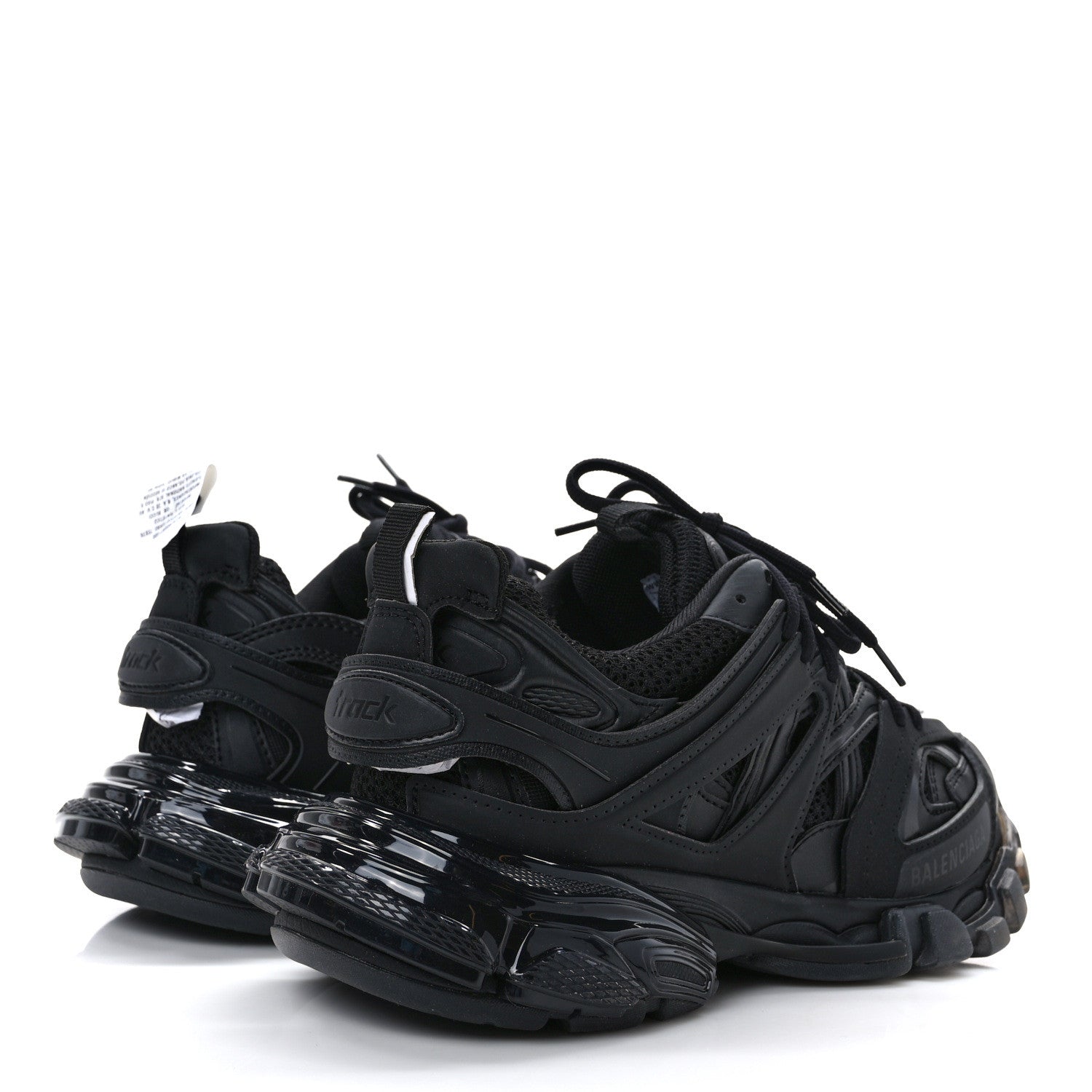 Balenciaga Rubber Mesh Fabric Clear Sole Womens Track Sneakers 38 Black 4 of 9