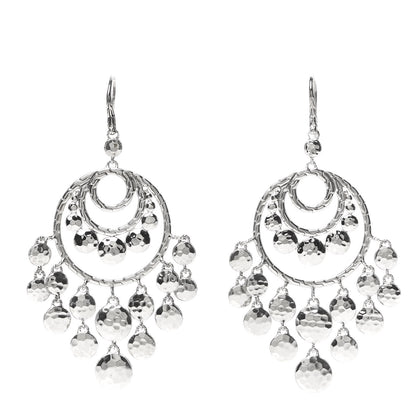 John Hardy Sterling Silver Palu Hammered Disc Chandelier Earrings 1 of 4