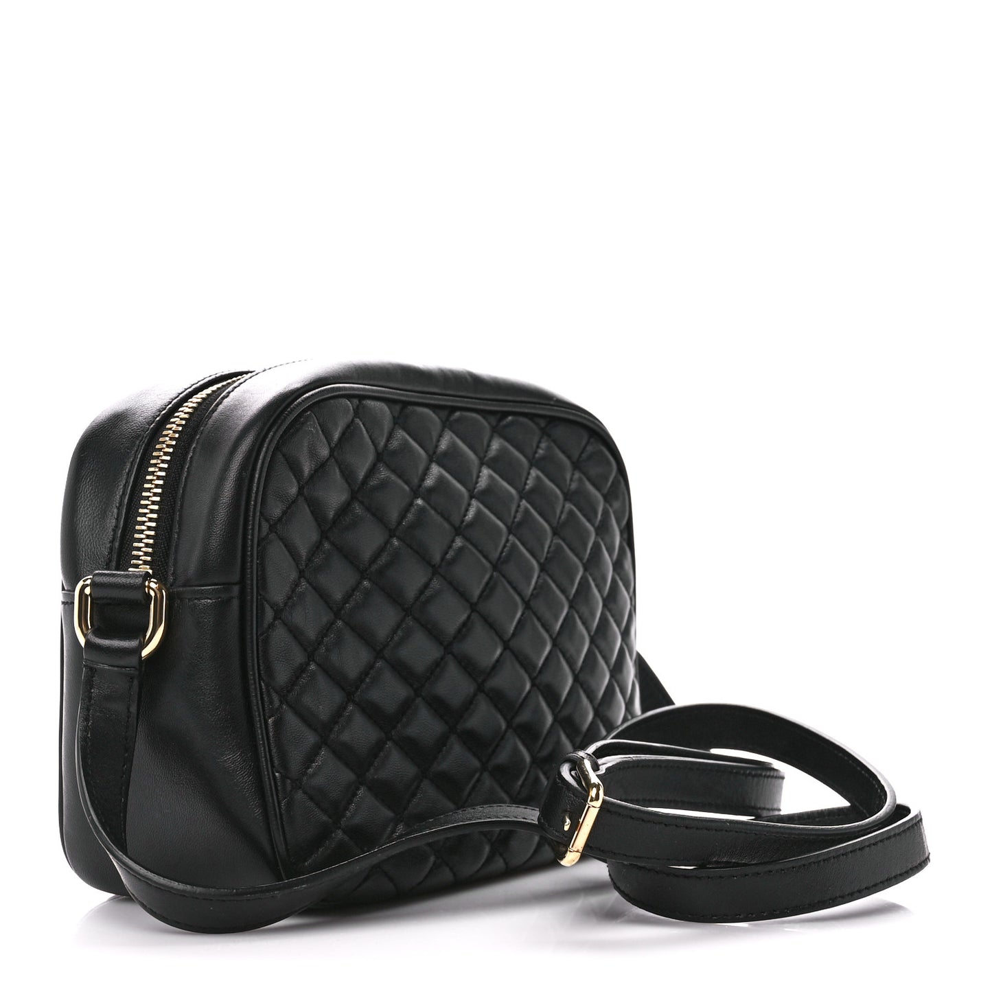 Lambskin Quilted Devil Patch Glam Crossbody Black