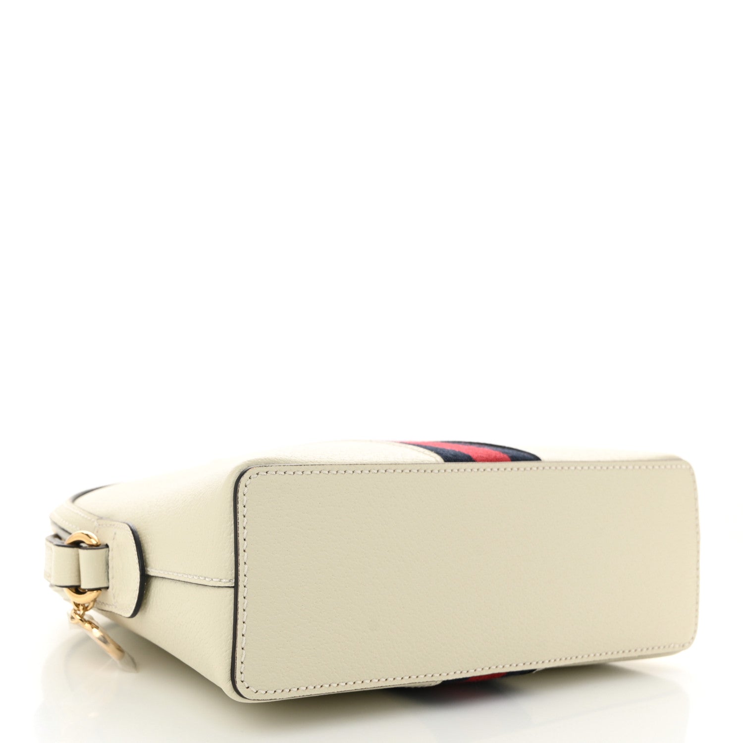 Gucci Textured Dollar Calfskin Web Small Ophidia Dome Shoulder Bag Mystic White 4 of 10
