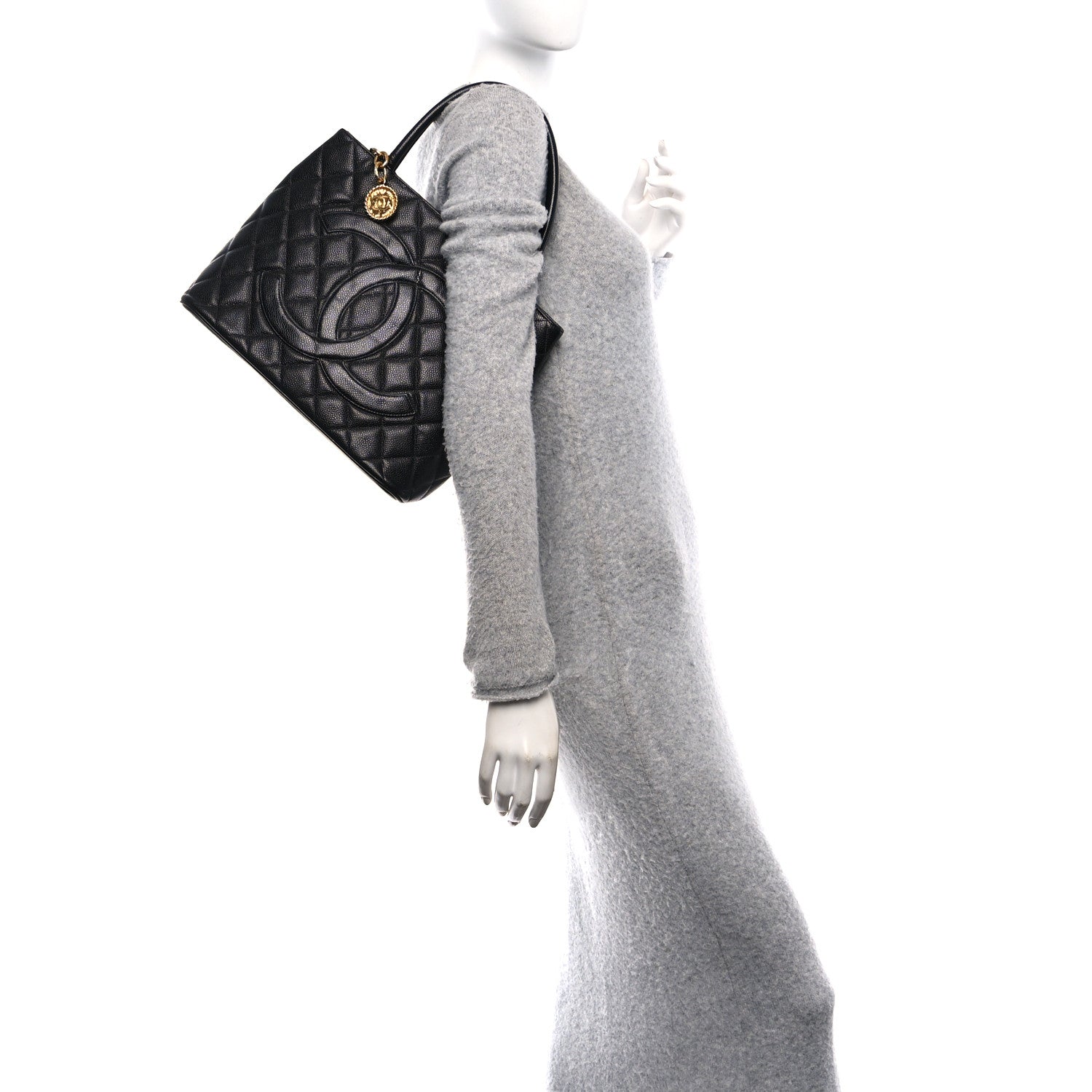 Chanel Caviar Quilted Medallion Tote Black 2 of 10