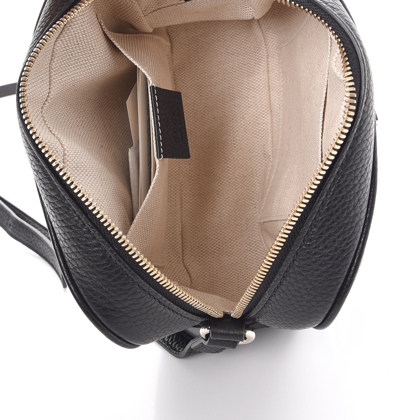 Pebbled Calfskin Small Soho Disco Bag Black