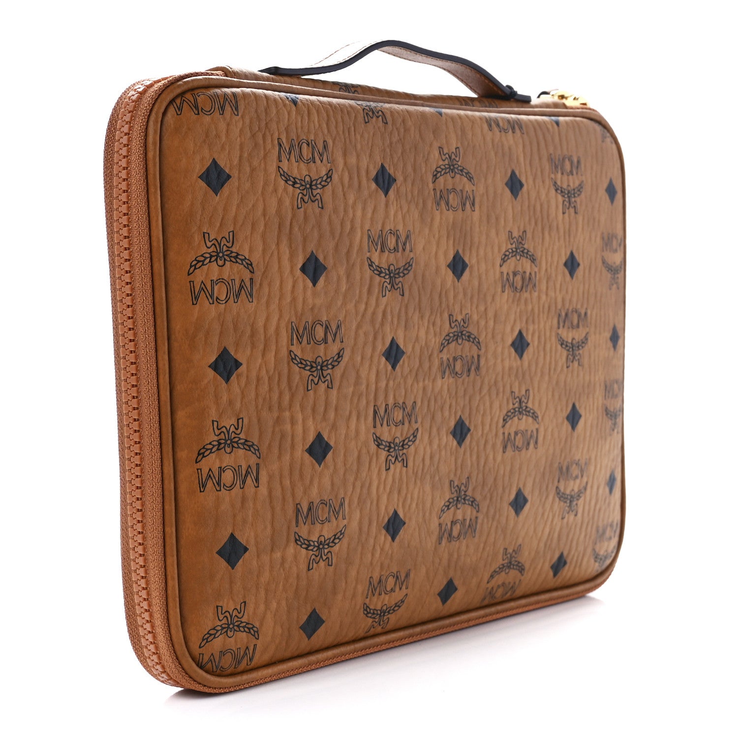 MCM Heritage Visetos Zip Around iPad Case Cognac 3 of 12