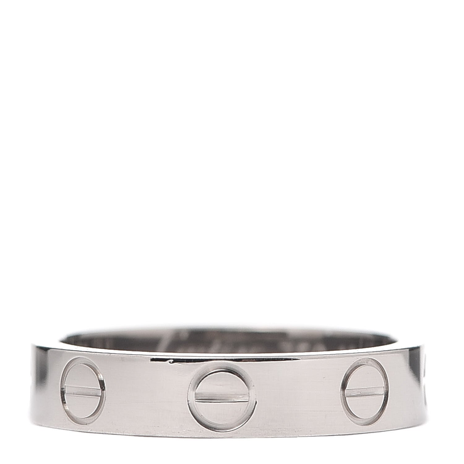 Cartier 18K White Gold 3.5mm LOVE Wedding Band Ring 46 3.75 1 of 4