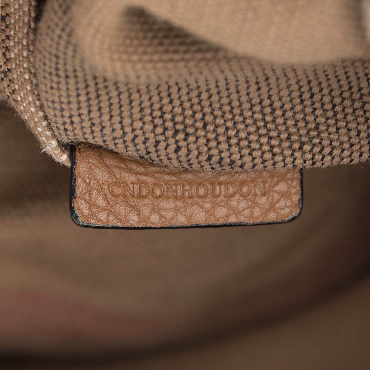 Grainy Calfskin Canvas Mega Check Medium Ashby Tassel Hobo Saddle Brown
