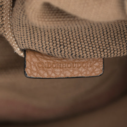 Burberry Grainy Calfskin Canvas Mega Check Medium Ashby Tassel Hobo Saddle Brown 9 of 16