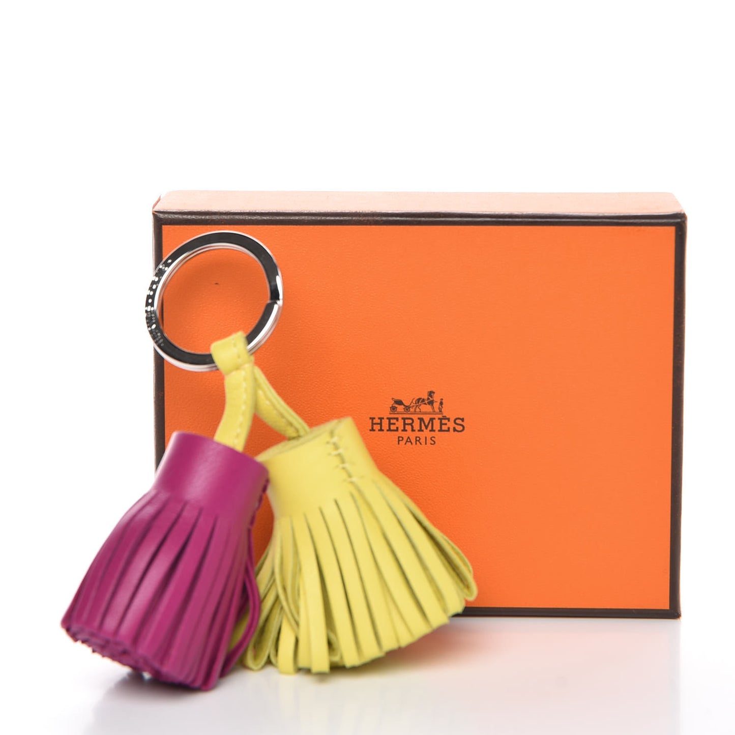 Lambskin Carmen Uno-Dos Key Holder Lime Rose Pourpre