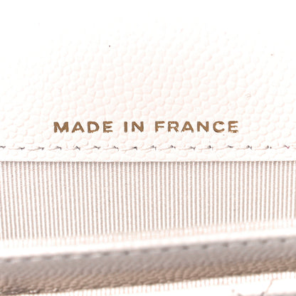 Chanel Caviar Quilted Flap Card Holder Wallet White 8 of 10