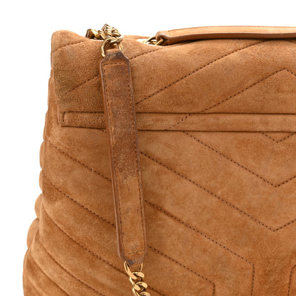 Saint Laurent Suede Y Quilted Monogram Medium Loulou Chain Satchel Cinnamon 13 of 13