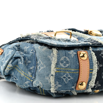 Louis Vuitton Denim Patchwork Posty Messenger Bag Blue 9 of 11