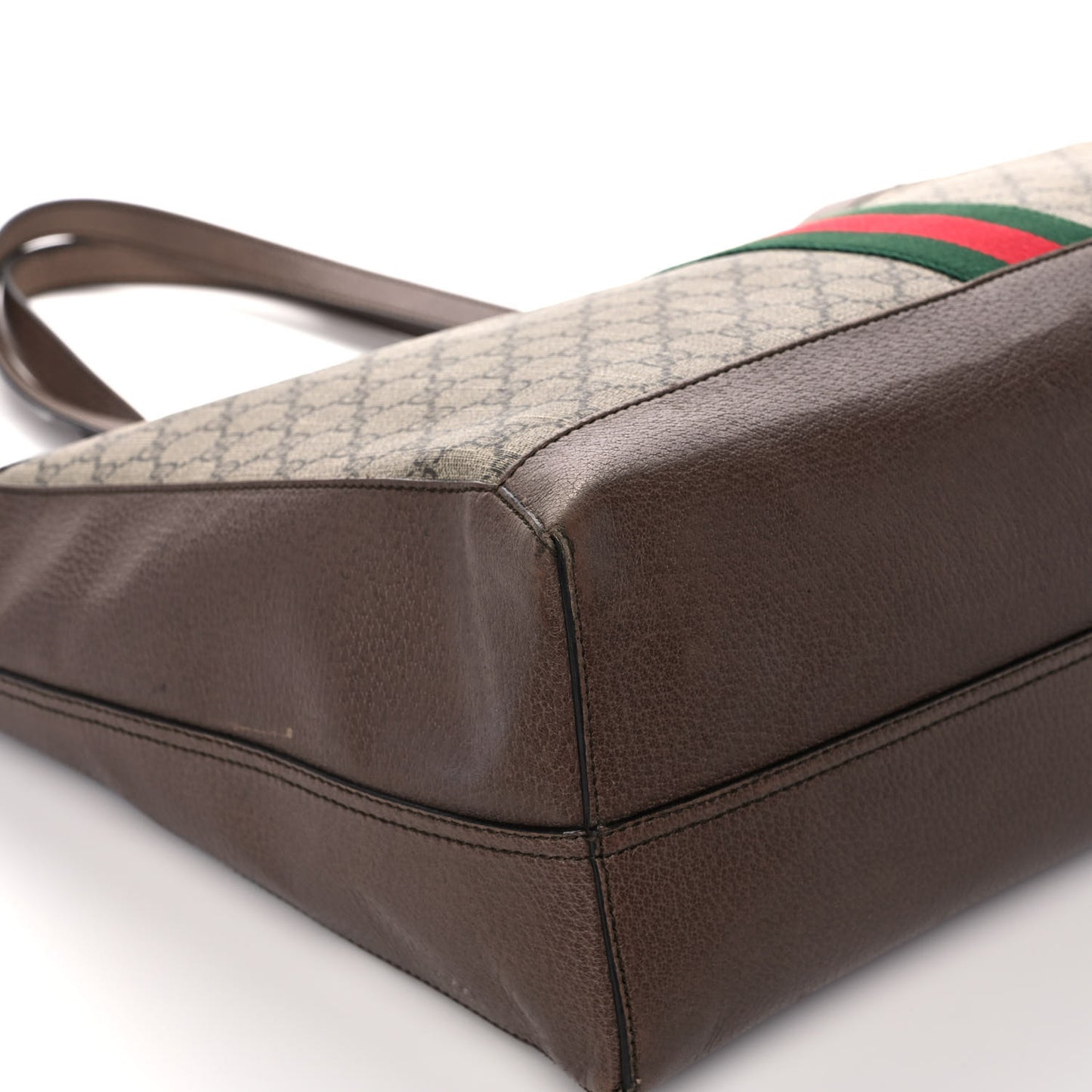 GG Supreme Monogram Web Large Ophidia Tote Brown