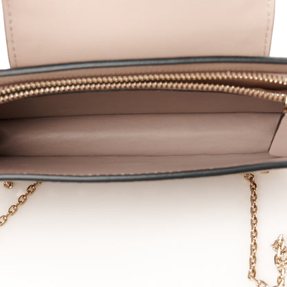 Valentino Garavani Metallic Pebbled Calfskin Rockstud Phone Case With Chain Sasso 5 of 12