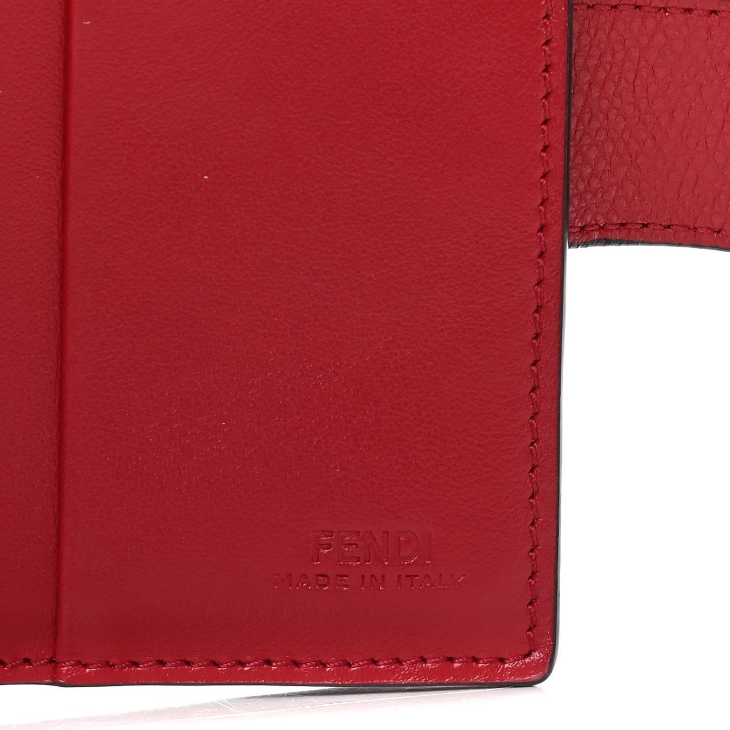 Vitello Cruise F is Fendi Bi-Color FF 1974 Embossed Compact Wallet Maya Black Fragola