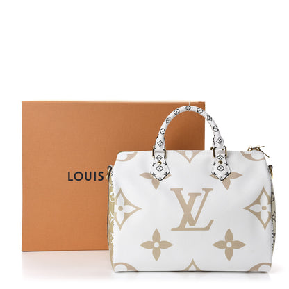 Louis Vuitton Monogram Giant Speedy Bandouliere 30 Kaki Beige 11 of 11