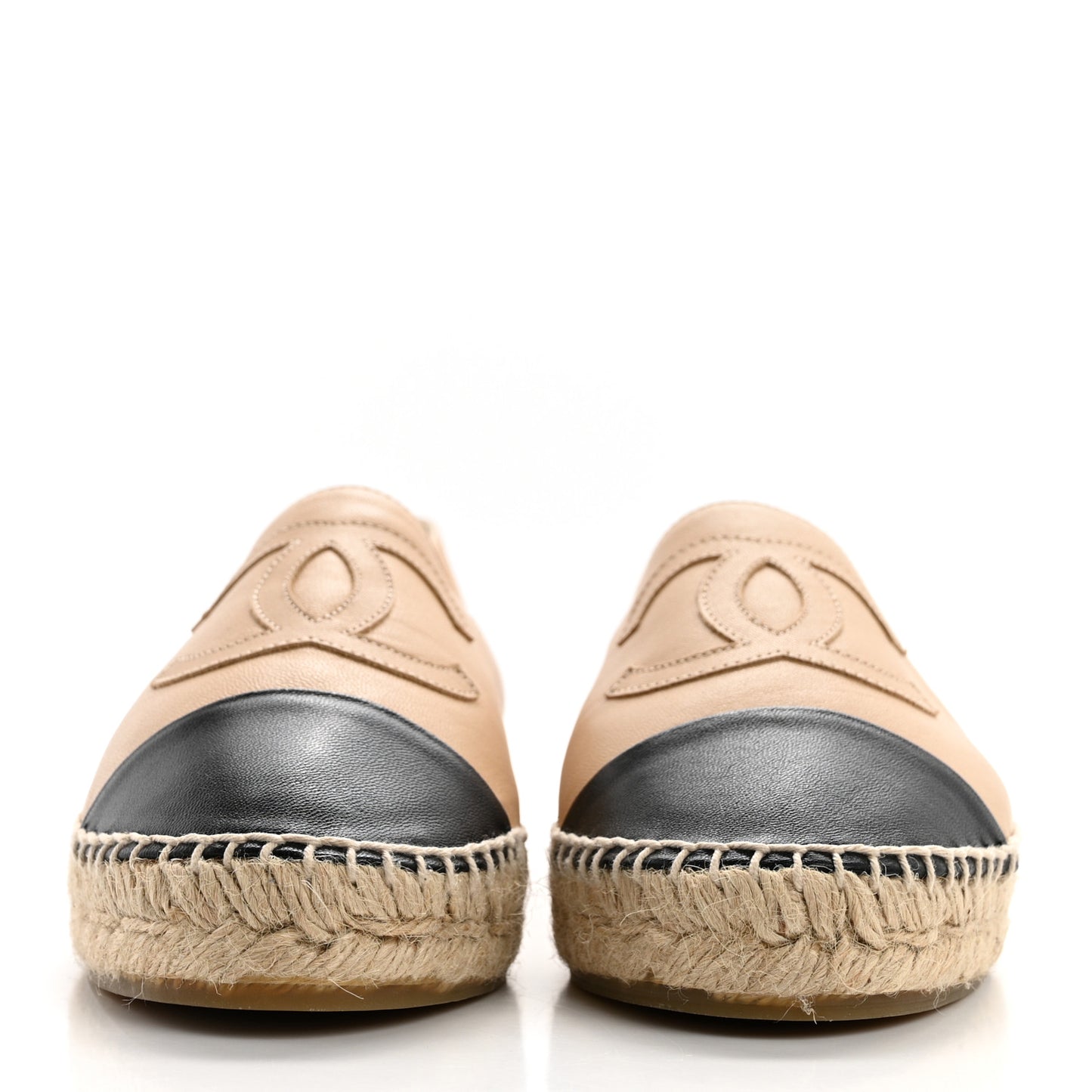 Lambskin CC Espadrilles 38 Beige Black