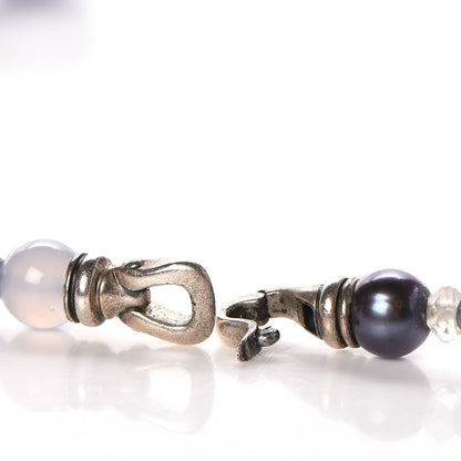 David Yurman Sterling Silver Iolite White Quartz Agate Moonstone Necklace 48 7 of 7