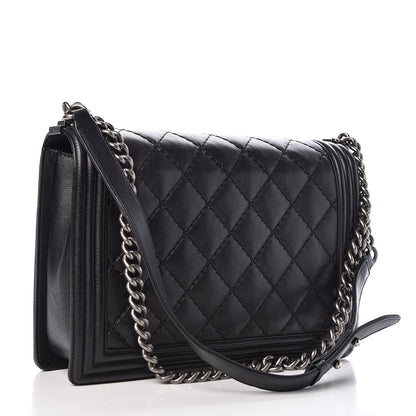 Chanel Calfskin Double Stitch Large Boy Flap Black 3 of 10