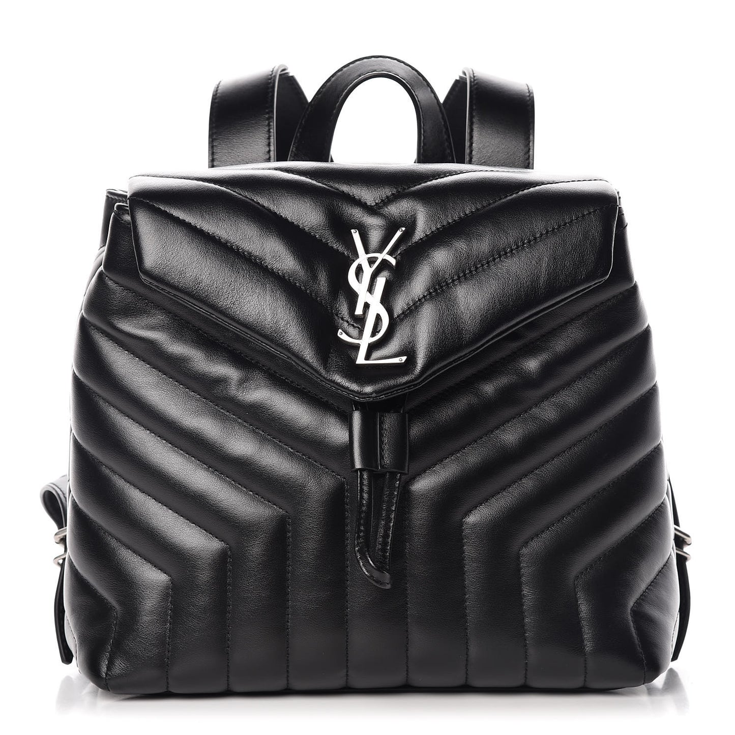 Calfskin Y Quilted Monogram Small Loulou Backpack Black