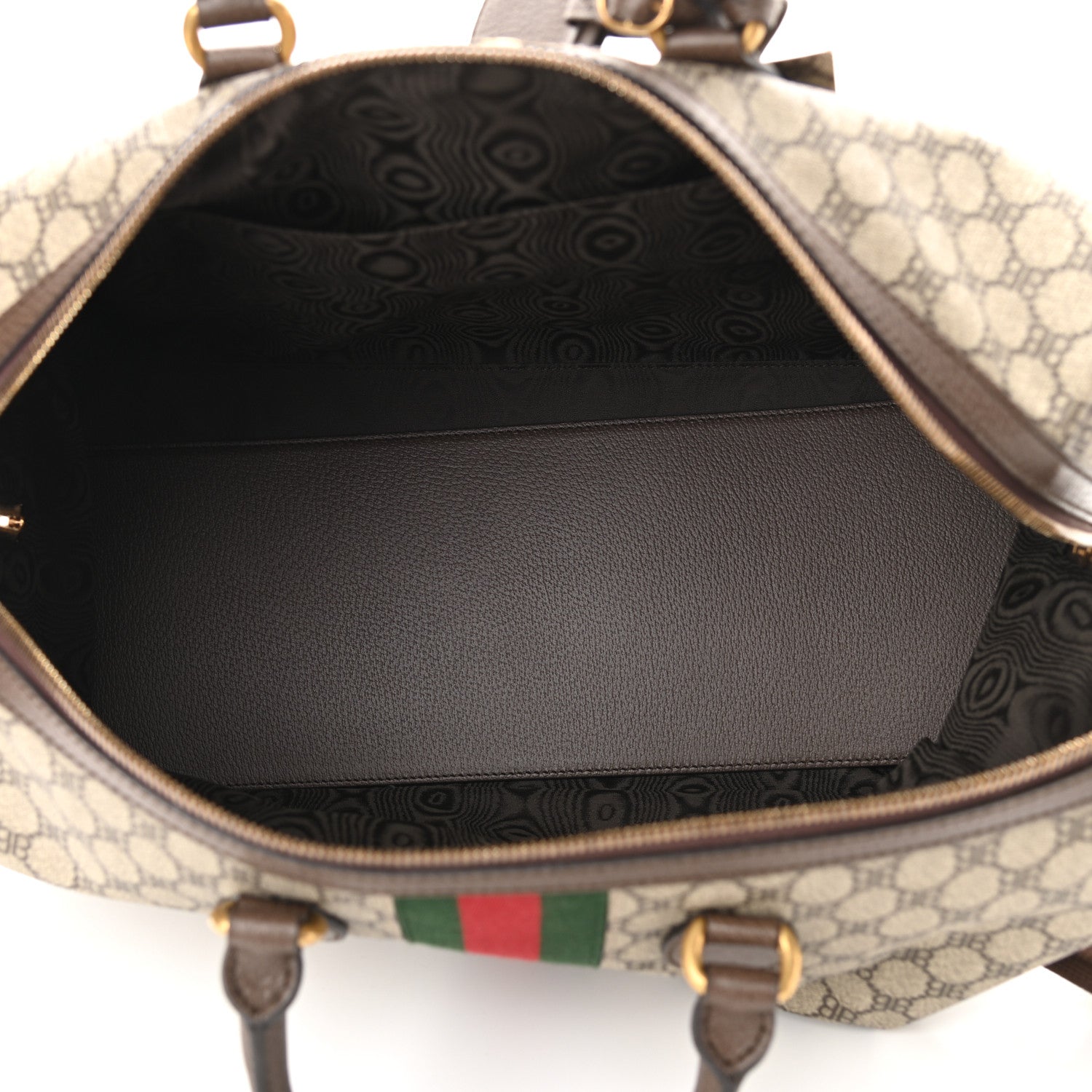 Gucci X BALENCIAGA BB Supreme Monogram Web Medium Ophidia Carry-On Duffle Bag Beige New Acero 4 of 9