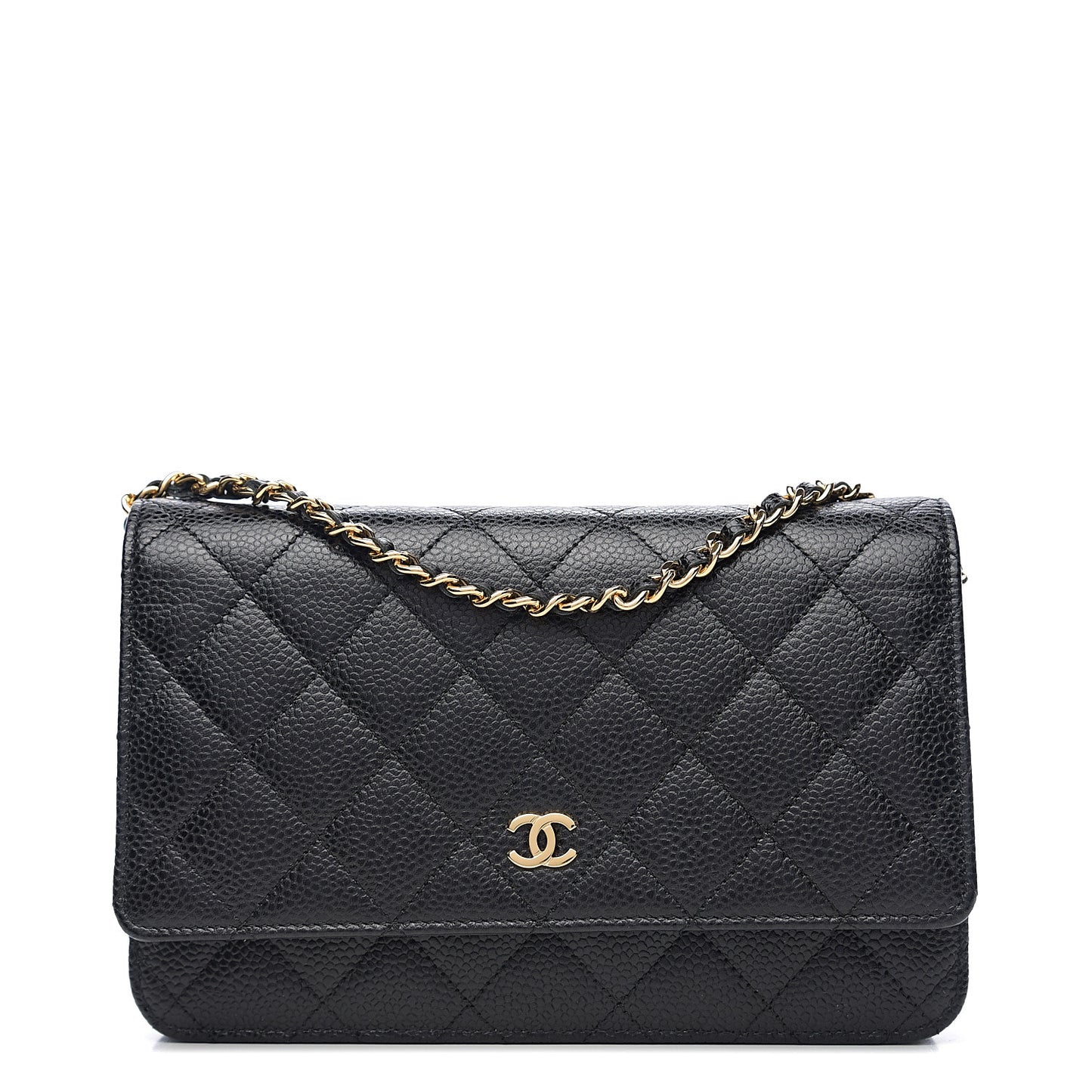 Caviar Quilted Wallet On Chain WOC Black