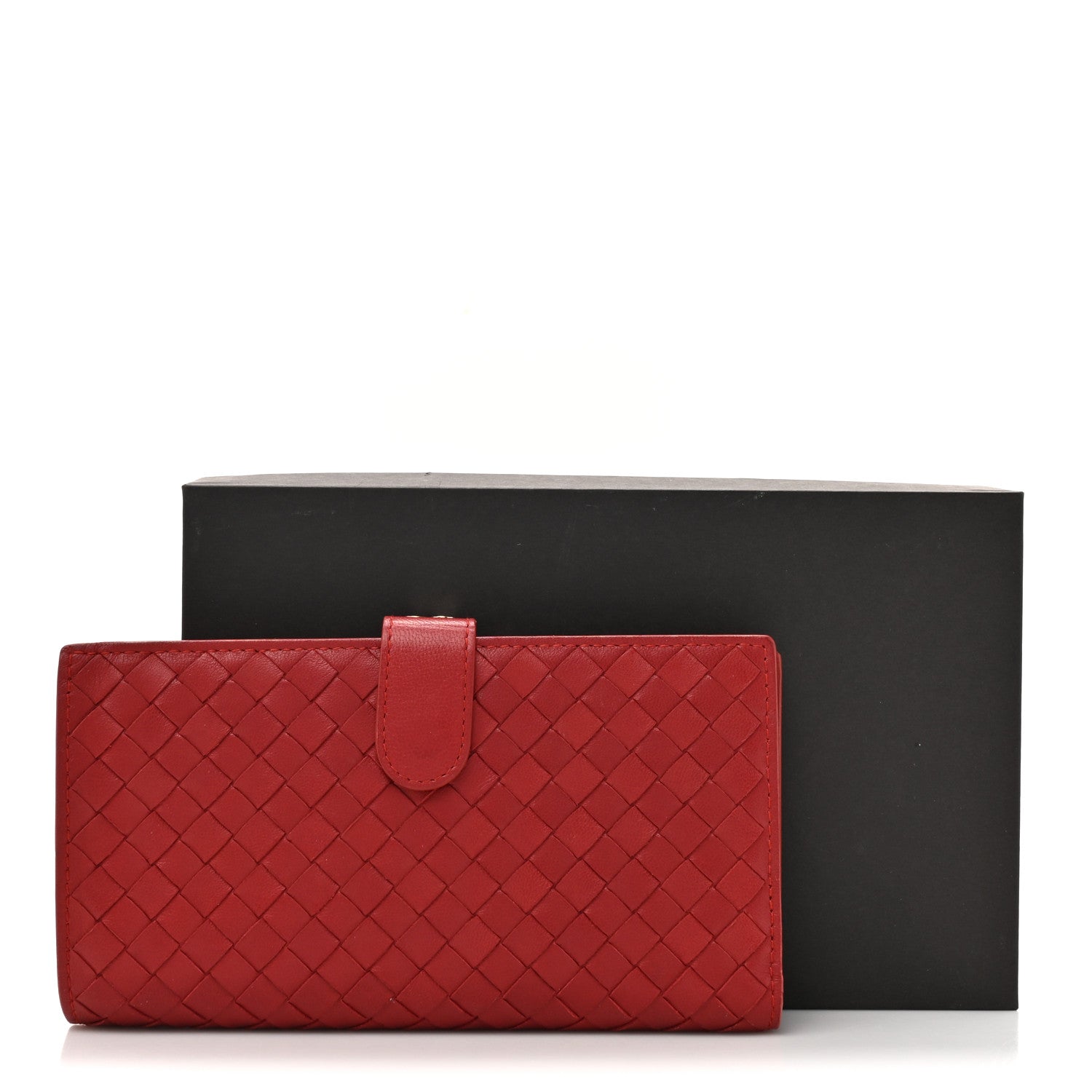 Bottega Veneta Nappa Intrecciato Continental Flap Wallet Red 11 of 11