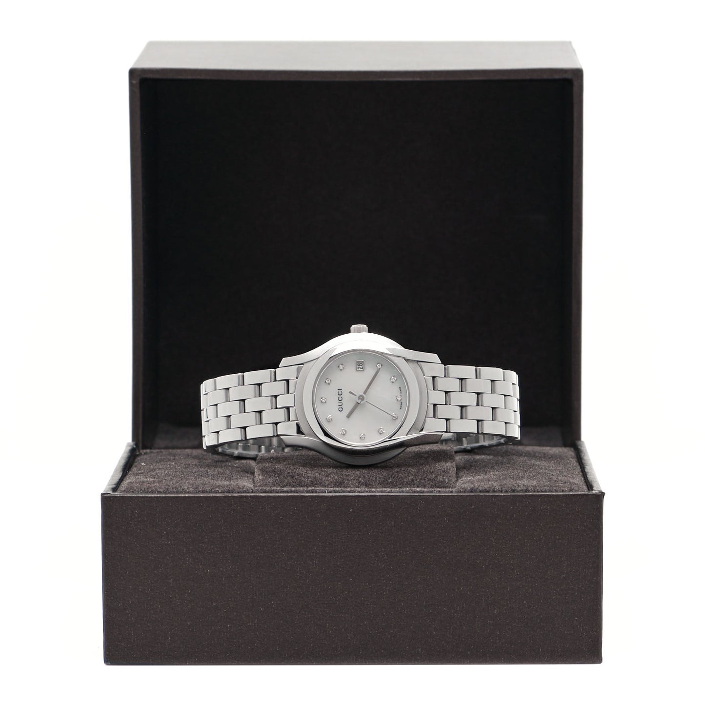 Stainless Steel Diamond Mother of Pearl 27mm 5500L Quartz Watch