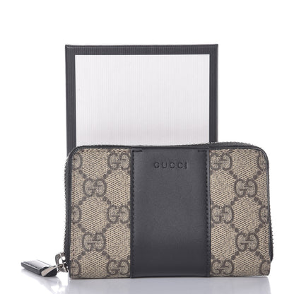 Gucci GG Supreme Monogram Zip Around Card Case Black 8 of 8