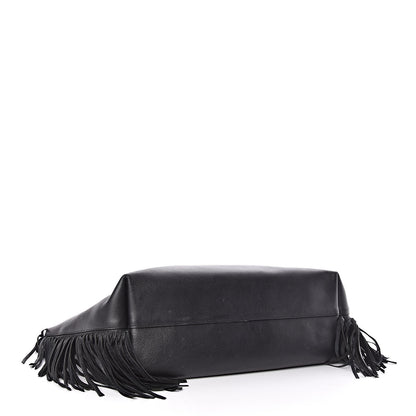 Saint Laurent Calfskin Large Fringe Shopping Tote Black 5 of 14